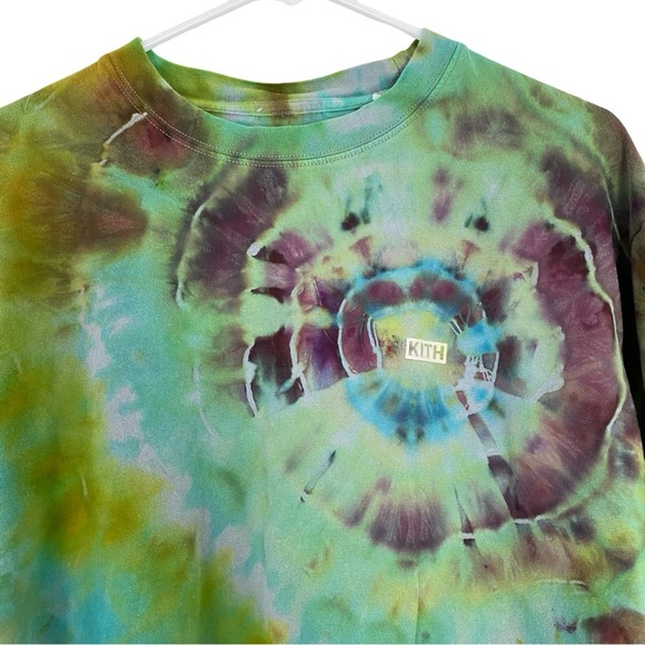 KITH Tie Dye Tee Tshirt Mens Size XL Long Sleeve Shirt Crewneck Custom Upcycled - Picture 2 of 11